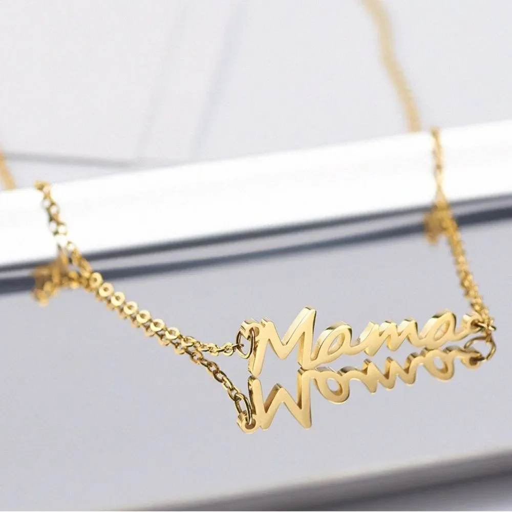 Gold Plated Mama Letter Necklace
